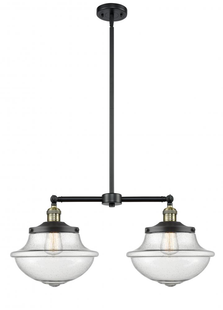 Oxford - 2 Light - 25 inch - Black Antique Brass - Stem Hung - Island Light