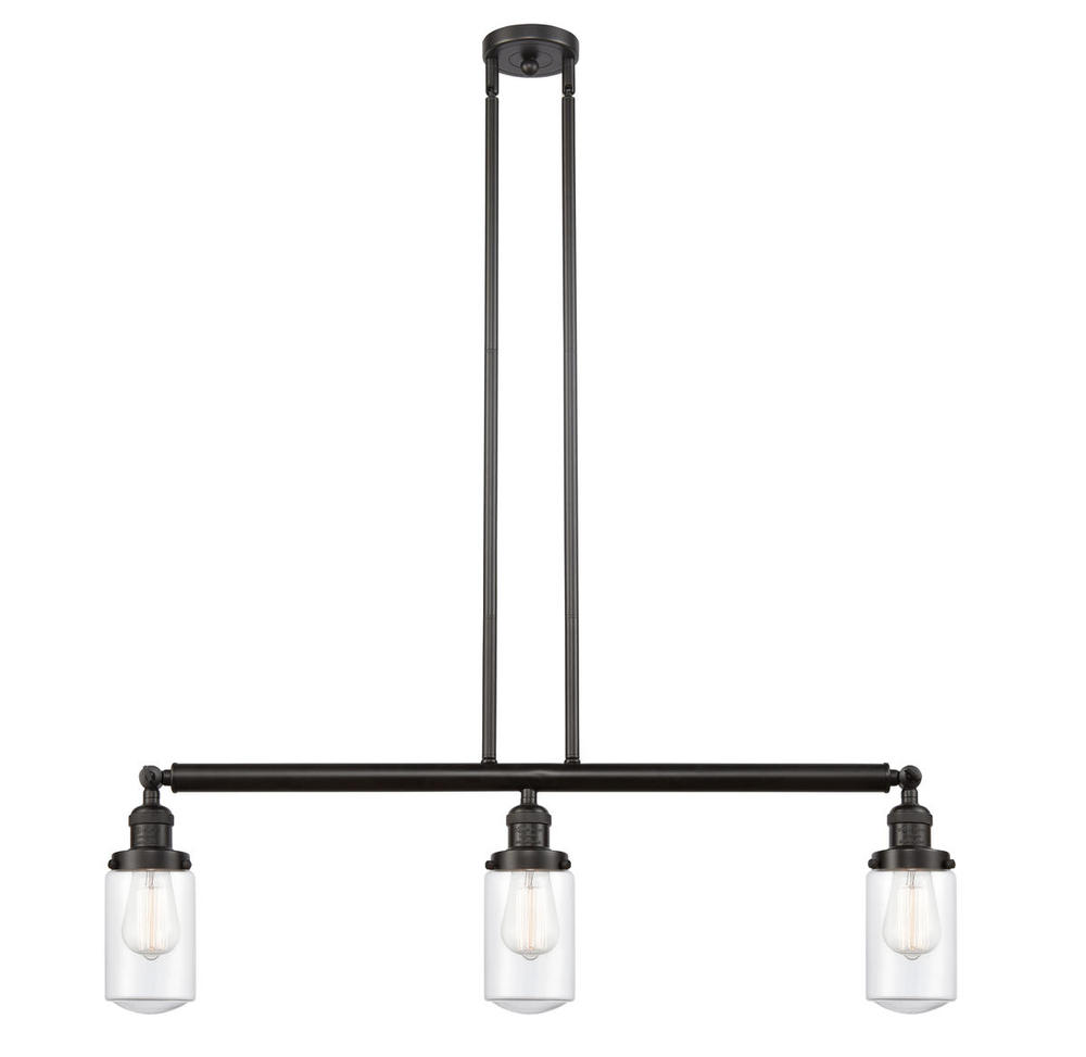 Dover - 3 Light - 37 inch - Oil Rubbed Bronze - Stem Hung - Island Light