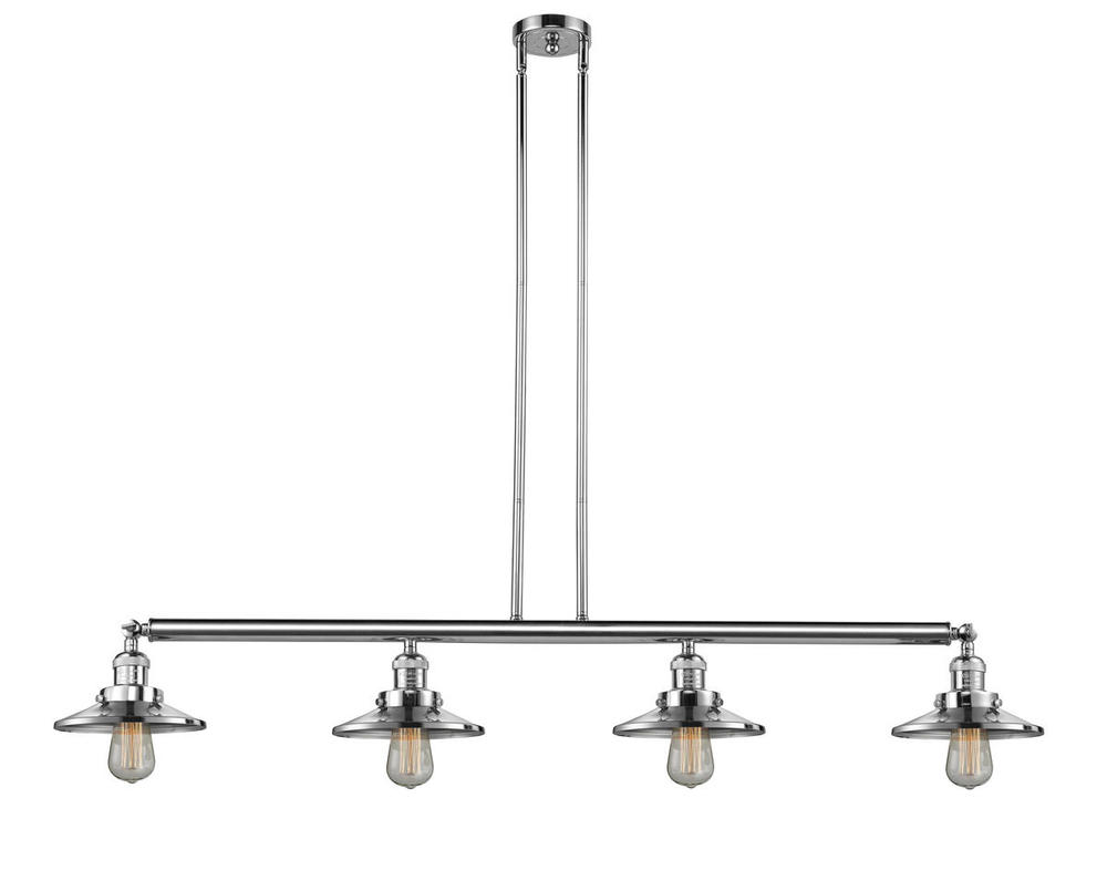 Railroad - 4 Light - 53 inch - Polished Chrome - Stem Hung - Island Light