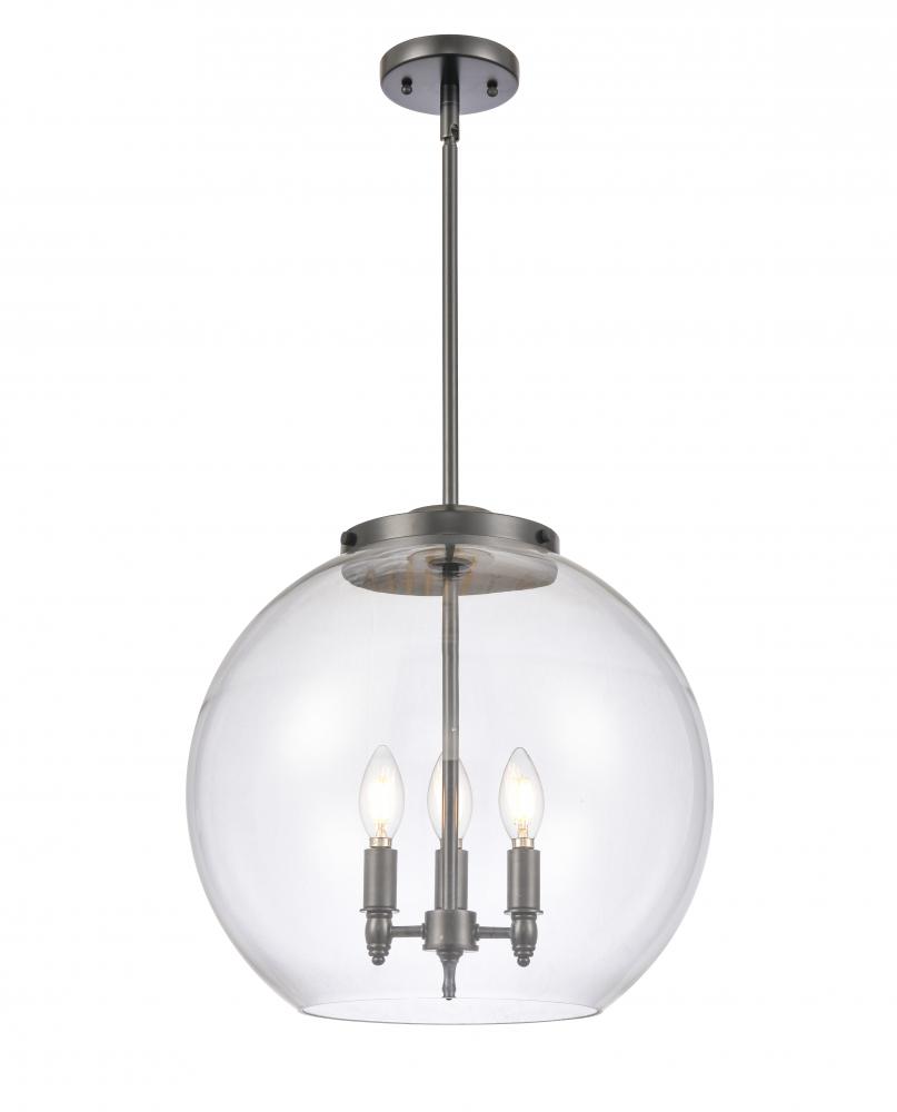 Athens - 3 Light - 16 inch - Matte Black - Cord hung - Pendant