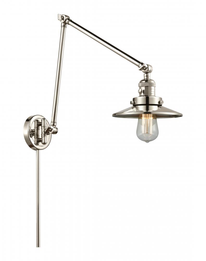 Railroad - 1 Light - 8 inch - Polished Nickel - Swing Arm