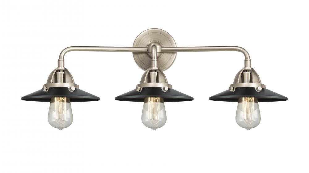 Railroad - 3 Light - 26 inch - Brushed Satin Nickel - Bath Vanity Light