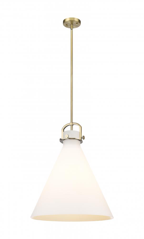 Newton Cone - 1 Light - 18 inch - Brushed Brass - Pendant