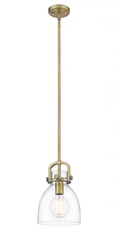 Newton Bell - 1 Light - 8 inch - Brushed Brass - Mini Pendant