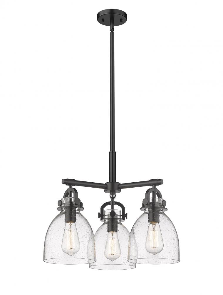 Newton Bell - 3 Light - 21 inch - Matte Black - Pendant