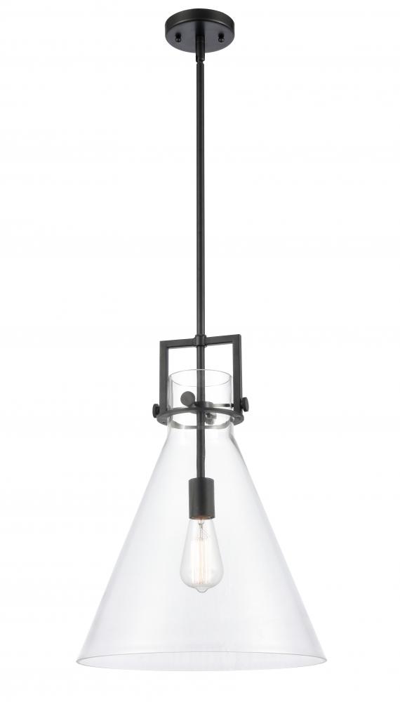 Newton Cone - 1 Light - 14 inch - Matte Black - Pendant