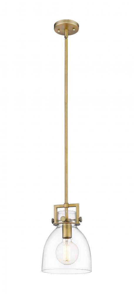 Newton Bell - 1 Light - 8 inch - Brushed Brass - Mini Pendant