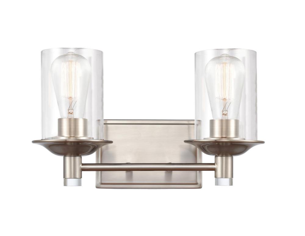 Manhattan - 2 Light - 15 inch - Satin Nickel - Bath Vanity Light