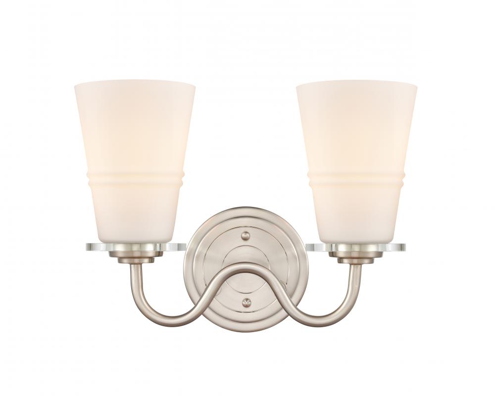 Scarlett - 2 Light - 14 inch - Satin Nickel - Bath Vanity Light