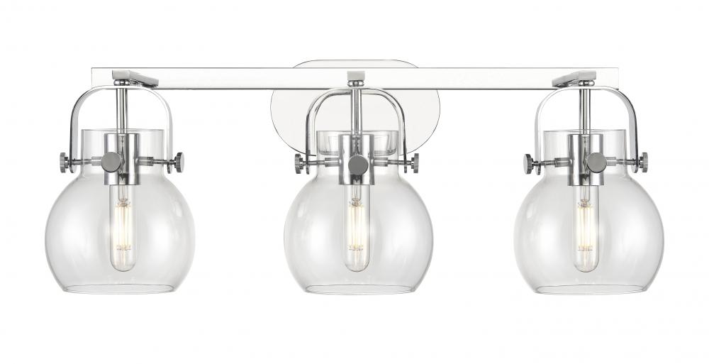 Pilaster II Sphere - 3 Light - 27 inch - Polished Chrome - Bath Vanity Light