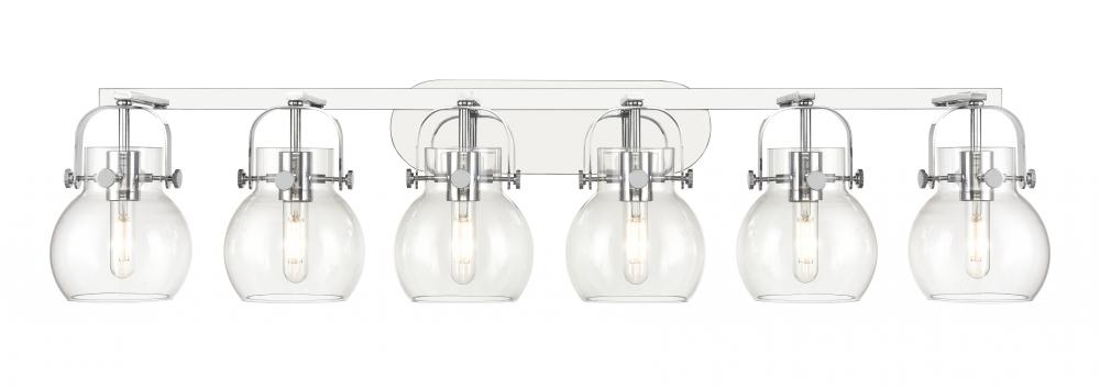 Pilaster II Sphere - 6 Light - 46 inch - Polished Chrome - Bath Vanity Light