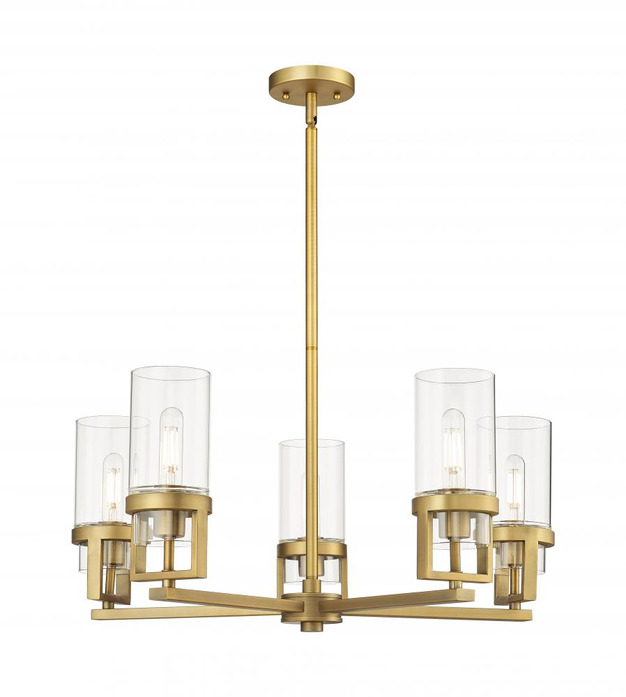 Utopia - 5 Light - 24 inch - Brushed Brass - Chandelier