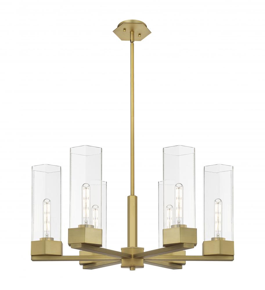 Claverack - 6 Light - 28 inch - Brushed Brass - Chandelier