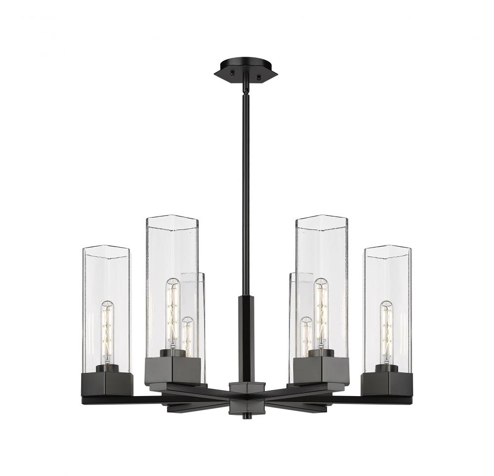 Claverack - 6 Light - 28 inch - Matte Black - Chandelier