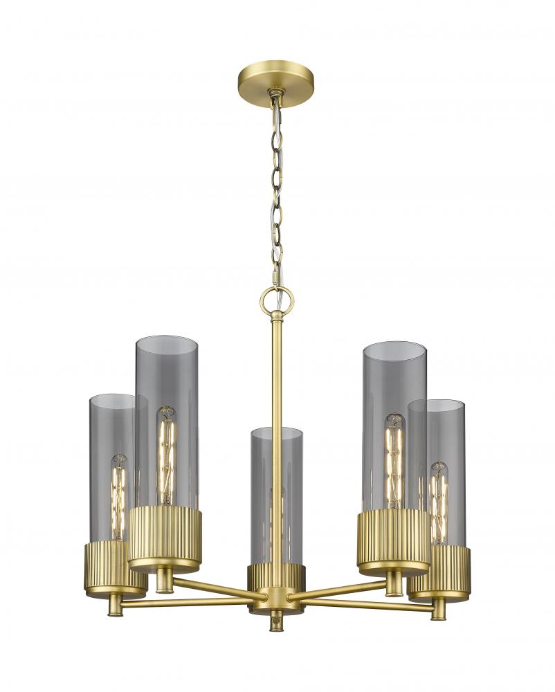 Bolivar - 5 Light - 25 inch - Brushed Brass - Chain Hung - Chandelier