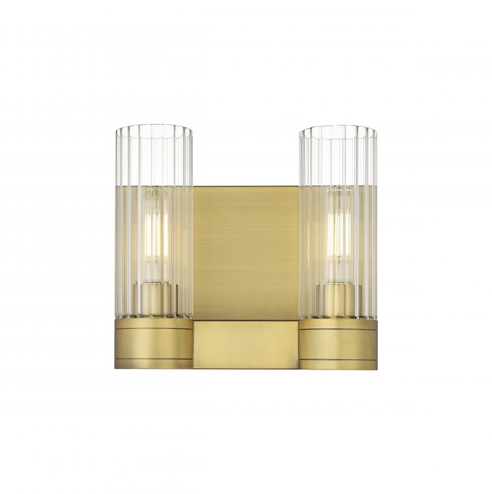 Empire - 2 Light - 11 inch - Brushed Brass - Bath Vanity Light