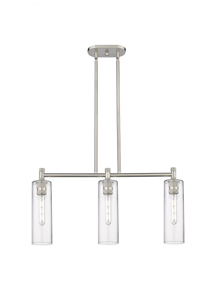 Crown Point - 3 Light - 31 inch - Satin Nickel - Island Light