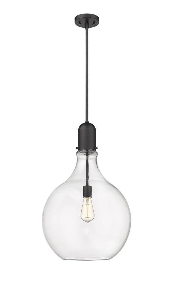 Amherst - 1 Light - 16 inch - Matte Black - Stem hung - Pendant