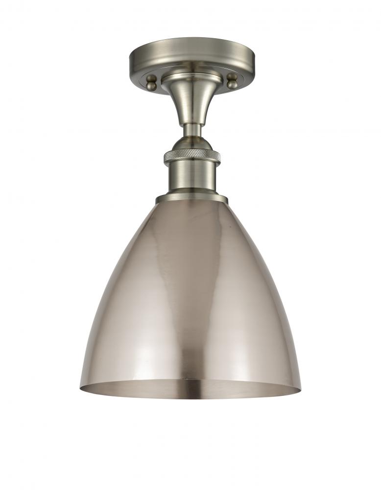 Bristol - 1 Light - 8 inch - Brushed Satin Nickel - Semi-Flush Mount