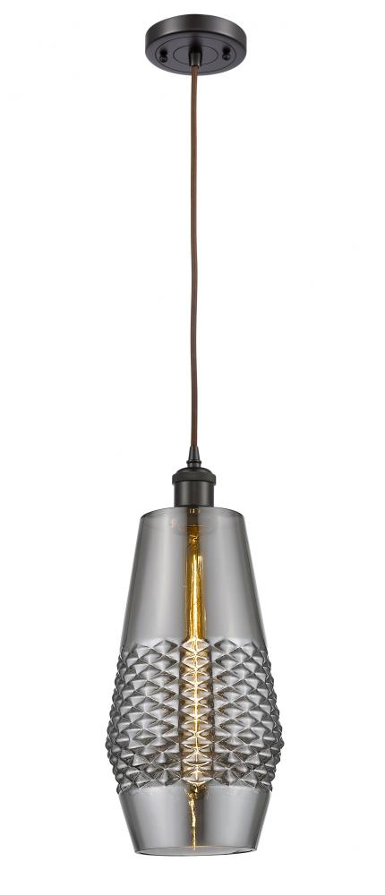 Windham - 1 Light - 7 inch - Oil Rubbed Bronze - Cord hung - Mini Pendant