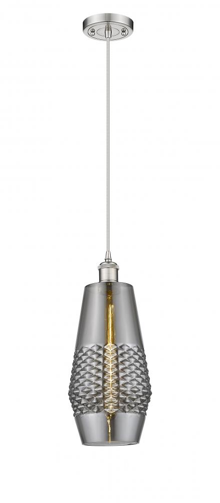 Windham - 1 Light - 7 inch - Brushed Satin Nickel - Cord hung - Mini Pendant