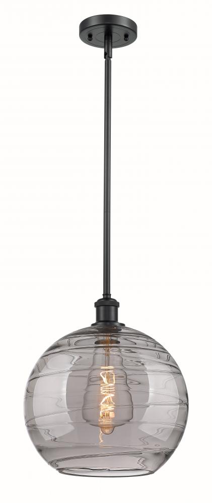 Athens Deco Swirl - 1 Light - 12 inch - Matte Black - Mini Pendant