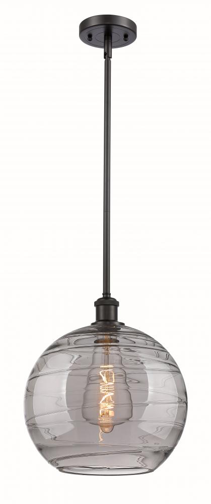 Athens Deco Swirl - 1 Light - 12 inch - Oil Rubbed Bronze - Mini Pendant