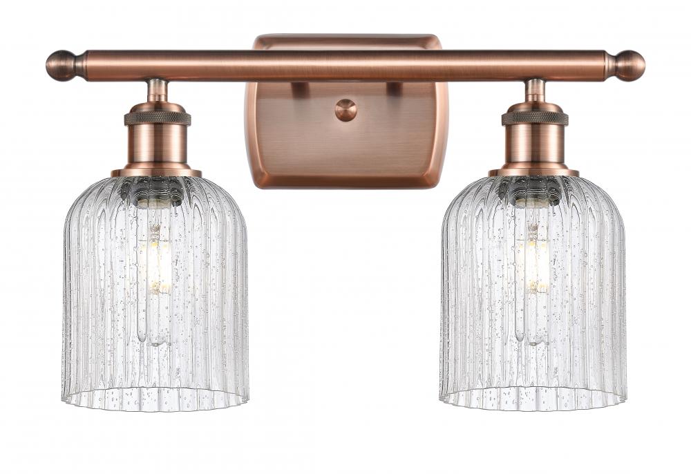 Bridal Veil - 2 Light - 15 inch - Antique Copper - Bath Vanity Light