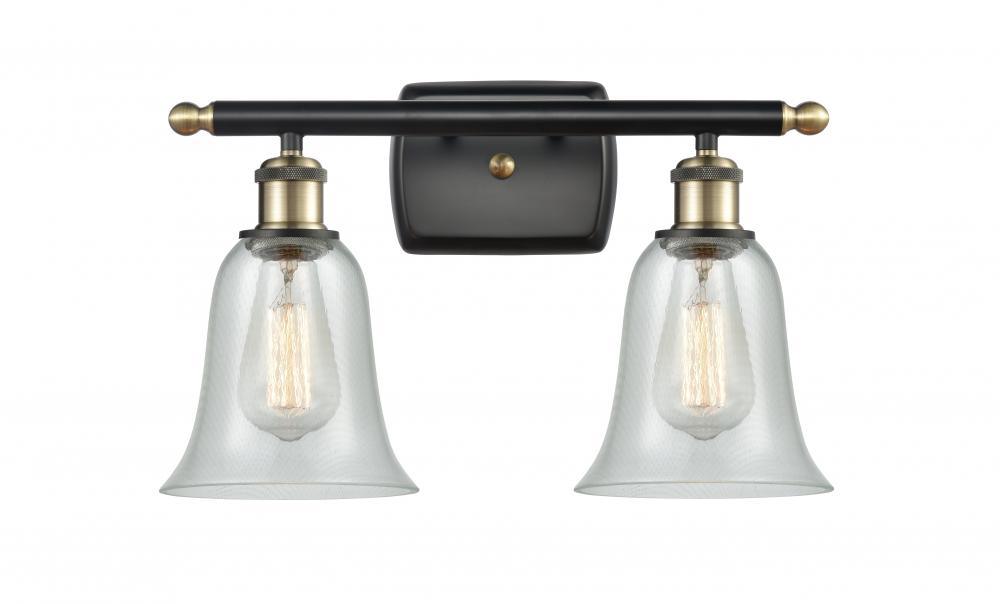 Hanover - 2 Light - 16 inch - Black Antique Brass - Bath Vanity Light