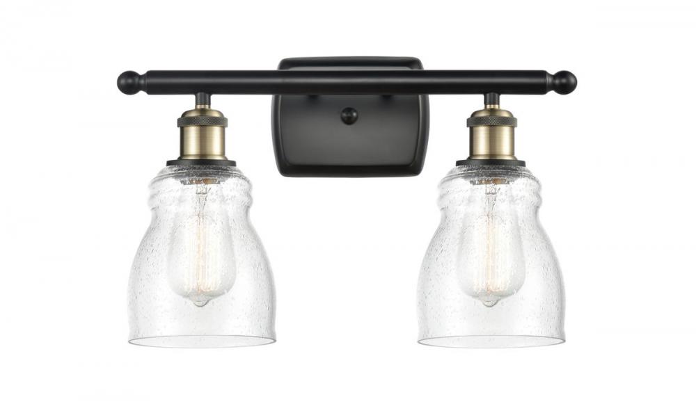 Ellery - 2 Light - 15 inch - Black Antique Brass - Bath Vanity Light