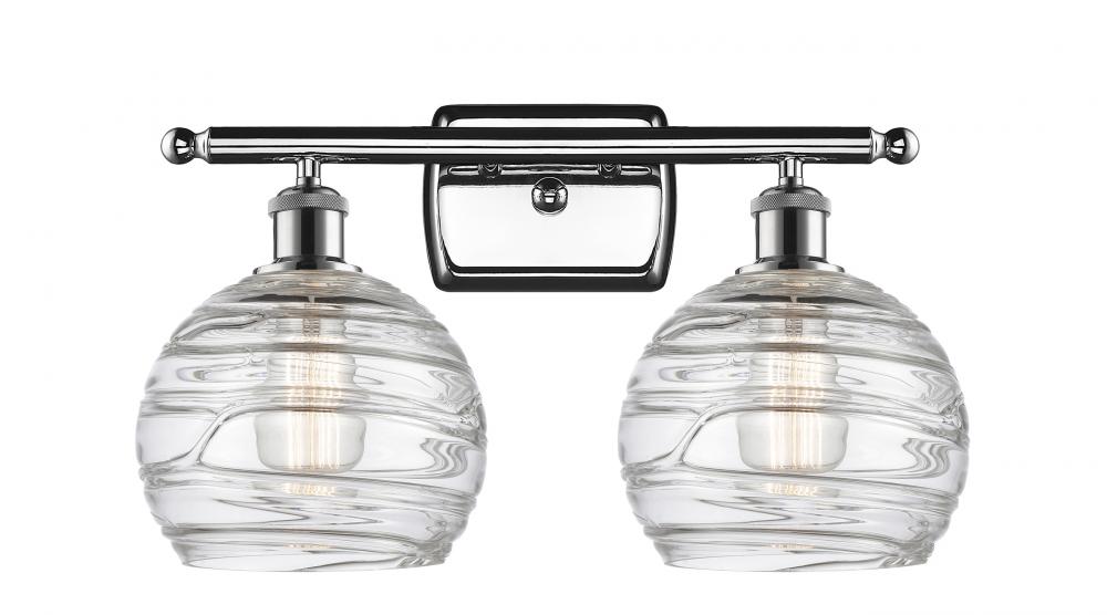 Athens Deco Swirl - 2 Light - 18 inch - Polished Chrome - Bath Vanity Light