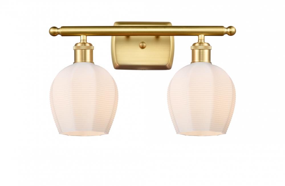 Norfolk - 2 Light - 16 inch - Satin Gold - Bath Vanity Light