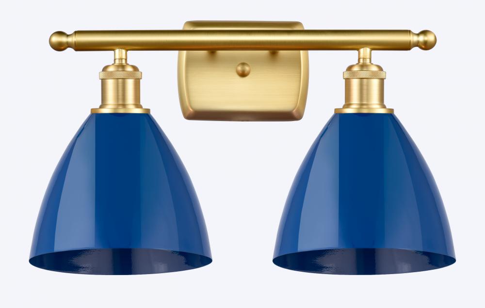 Plymouth - 2 Light - 18 inch - Satin Gold - Bath Vanity Light