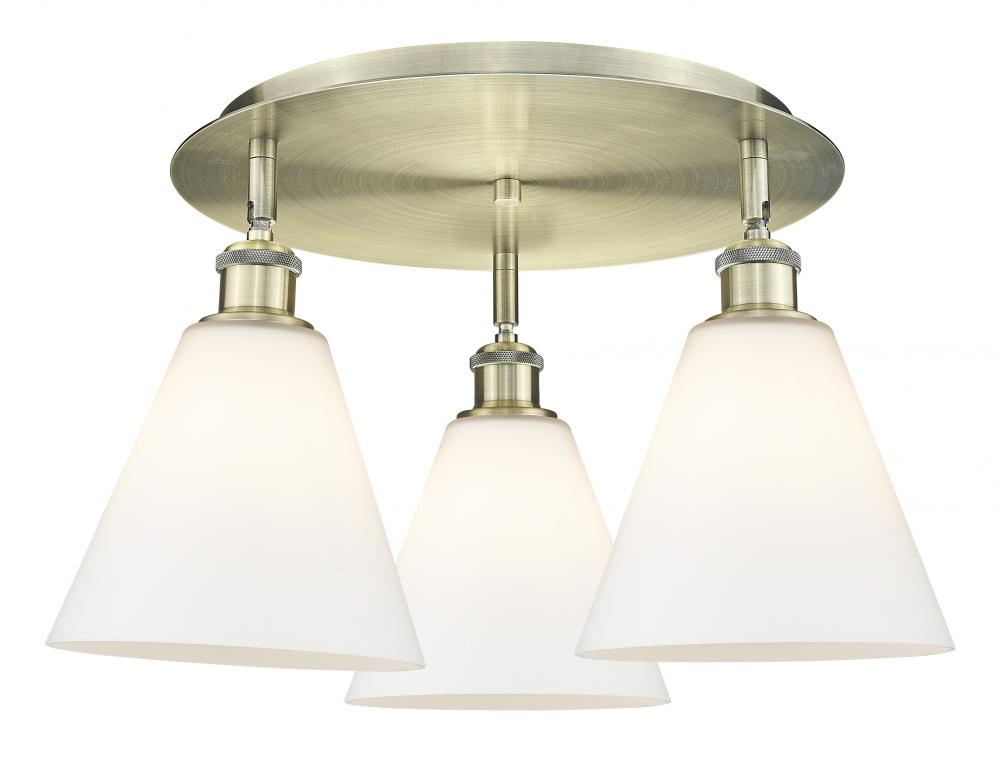 Berkshire - 3 Light - 20 inch - Antique Brass - Flush Mount