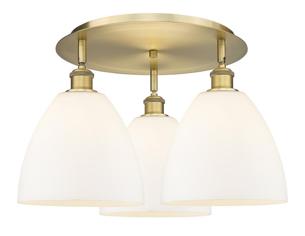 Bristol - 3 Light - 21 inch - Brushed Brass - Flush Mount