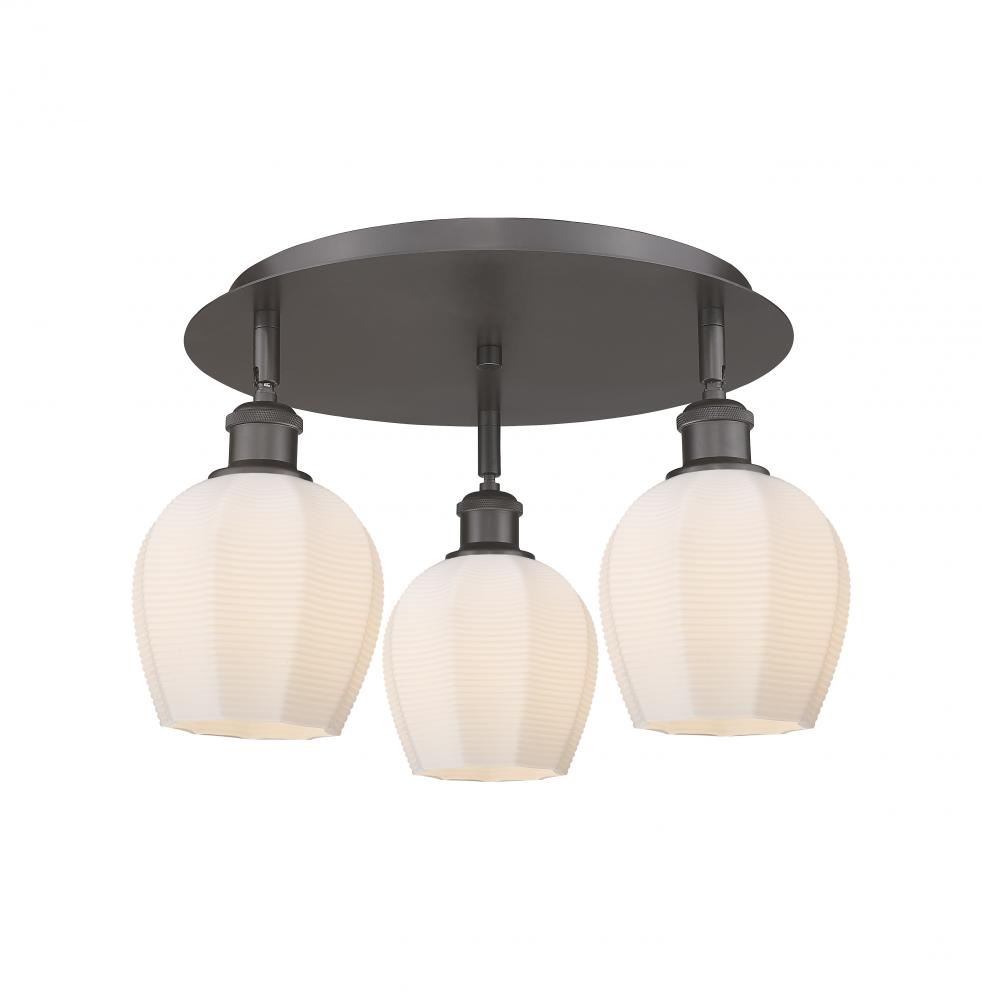 Norfolk - 3 Light - 18 inch - Oil Rubbed Bronze - Flush Mount