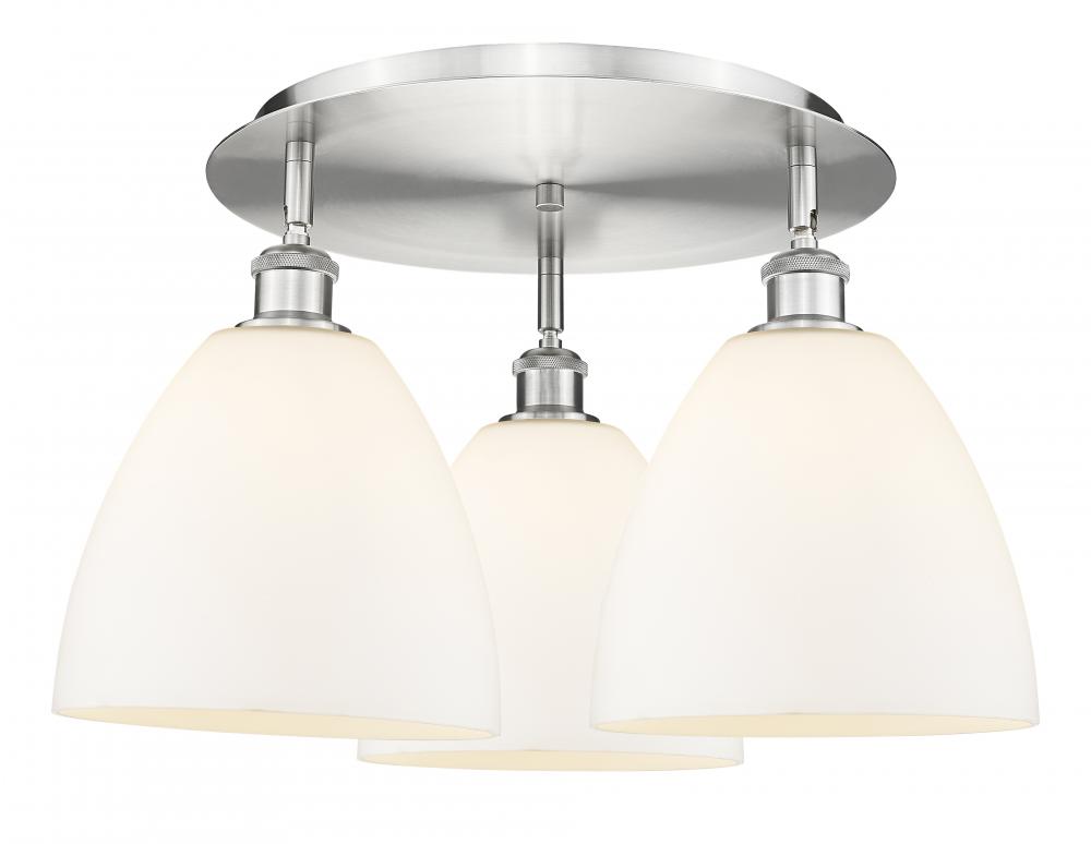 Bristol - 3 Light - 21 inch - Satin Nickel - Flush Mount