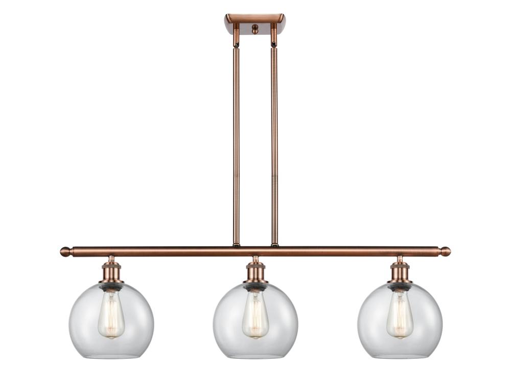 Athens - 3 Light - 36 inch - Antique Copper - Cord hung - Island Light