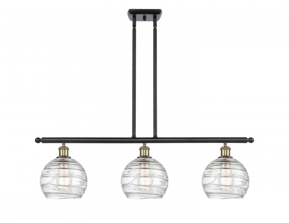 Athens Deco Swirl - 3 Light - 36 inch - Black Antique Brass - Cord hung - Island Light