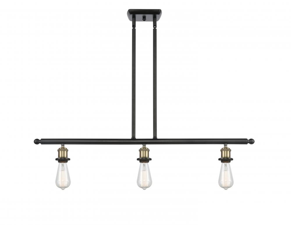 Bare Bulb - 3 Light - 36 inch - Black Antique Brass - Cord hung - Island Light