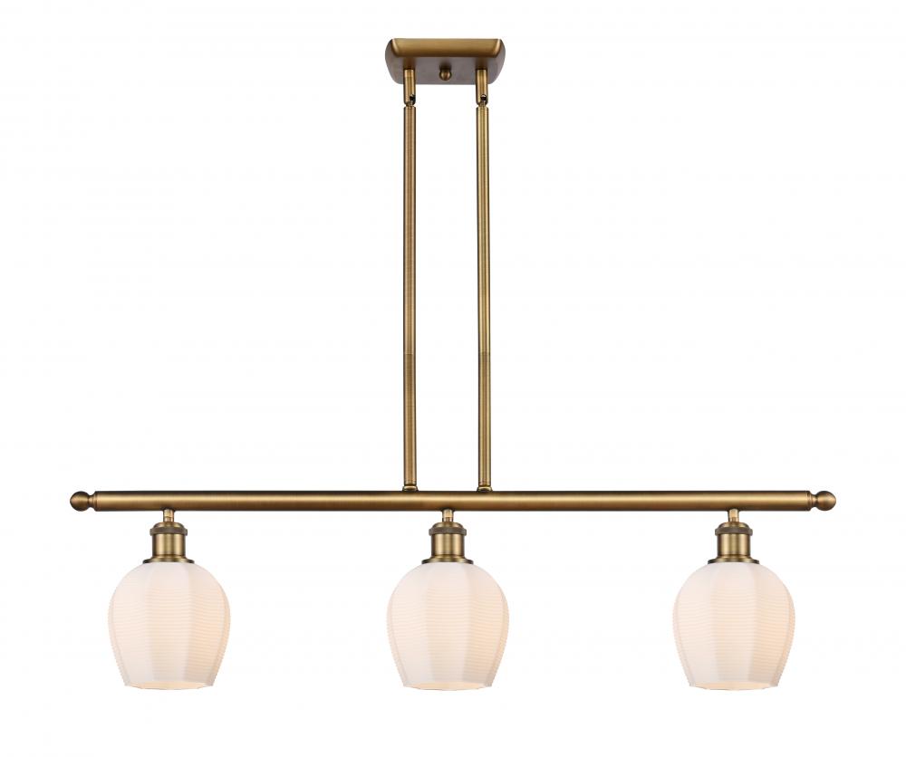 Norfolk - 3 Light - 36 inch - Brushed Brass - Cord hung - Island Light