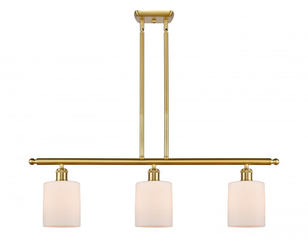 Cobbleskill - 3 Light - 36 inch - Satin Gold - Cord hung - Island Light