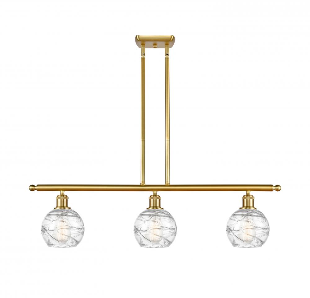 Athens Deco Swirl - 3 Light - 36 inch - Satin Gold - Cord hung - Island Light