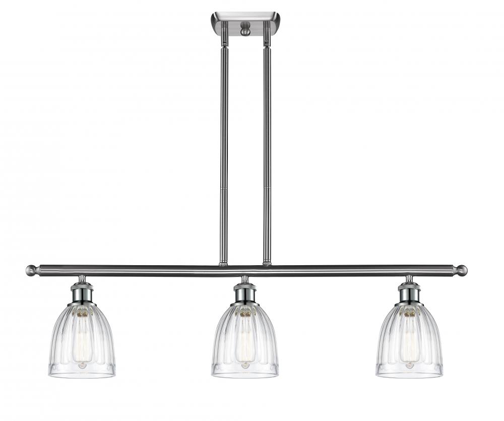 Brookfield - 3 Light - 36 inch - Brushed Satin Nickel - Cord hung - Island Light