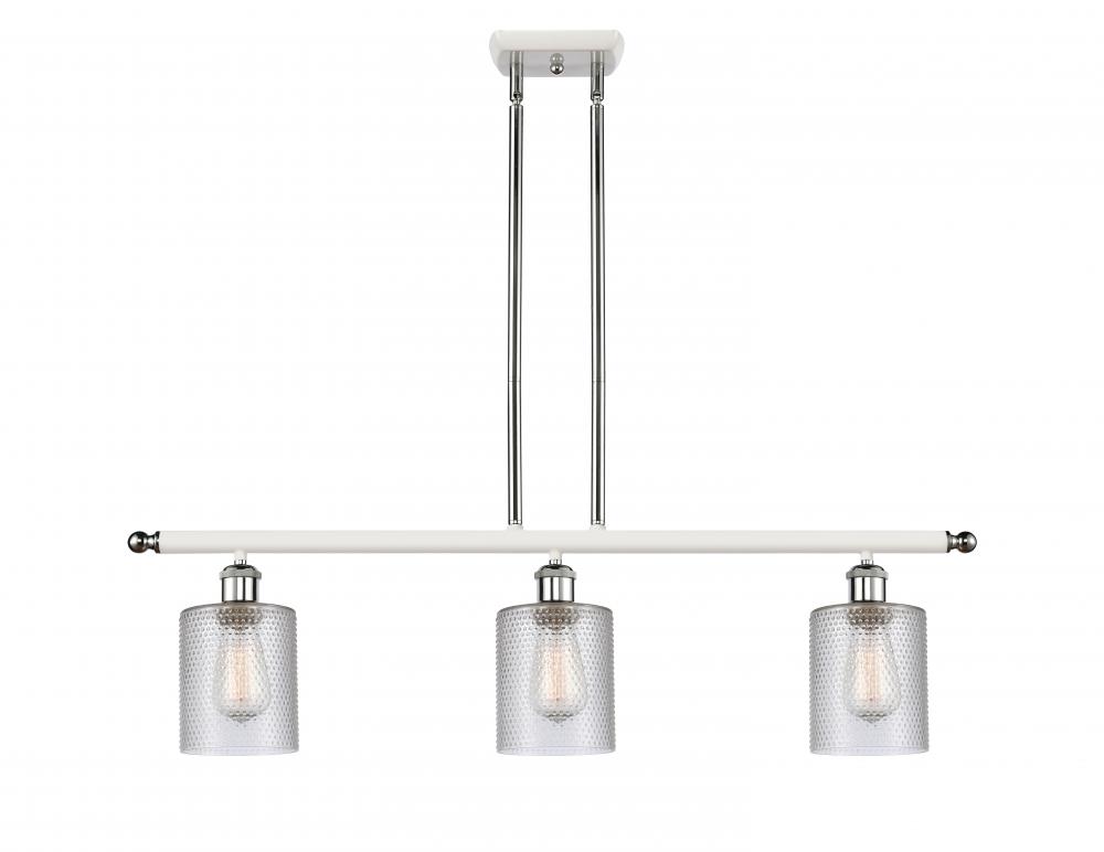 Cobbleskill - 3 Light - 36 inch - White Polished Chrome - Cord hung - Island Light