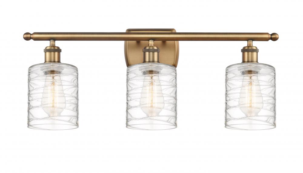 Cobbleskill - 3 Light - 25 inch - Brushed Brass - Bath Vanity Light