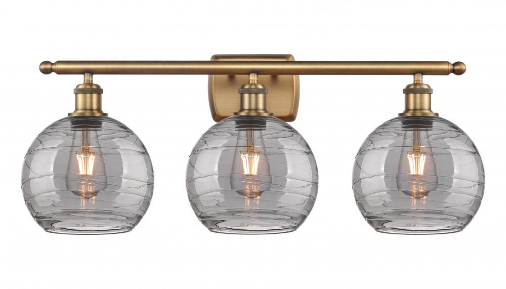 Athens Deco Swirl - 3 Light - 28 inch - Brushed Brass - Bath Vanity Light