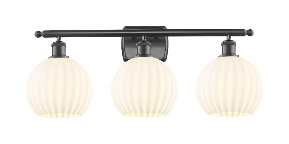 White Venetian - 3 Light - 28 inch - Oil Rubbed Bronze - Bath Vanity Light