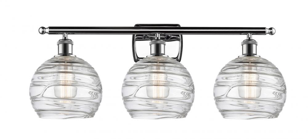 Athens Deco Swirl - 3 Light - 28 inch - Polished Chrome - Bath Vanity Light