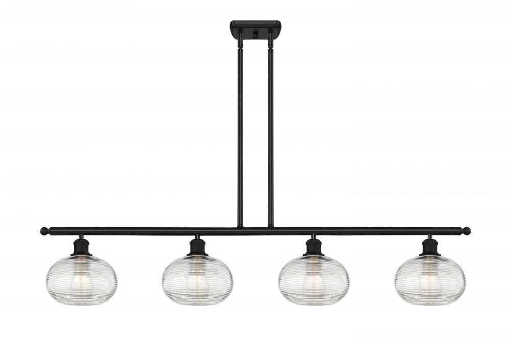 Ithaca - 4 Light - 48 inch - Matte Black - Cord hung - Island Light